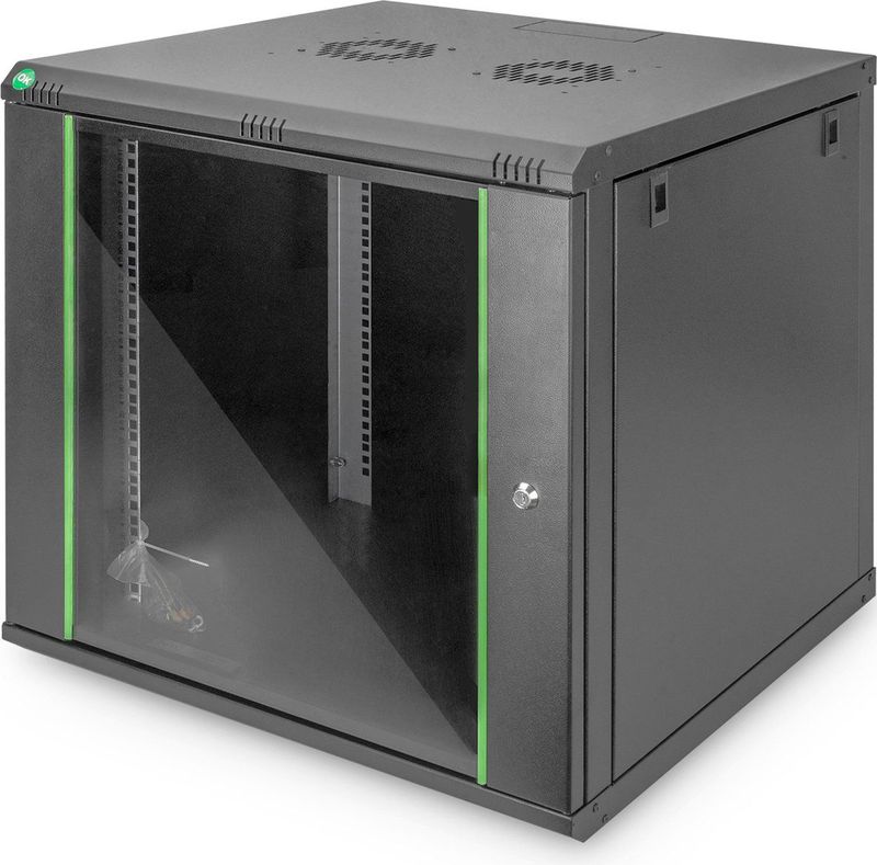 Digitus DN-19 09U-6/6-EC-SW 19inch-wandkast (b x h x d) 600 x 505 x 600 mm 9 HE Zwart, Zwart (mat), Zwart (RAL 9005)