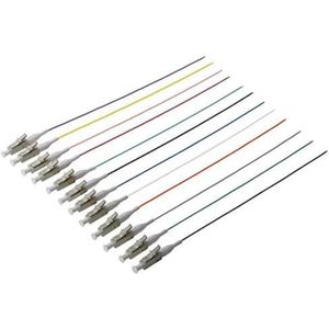 DIGITUS FO Pigtails - 12 stuks - LC - Simplex - OM3 - Kleurcode DIN IEC 304 - Glasvezel - Netwerktechniek - Lengte 2m