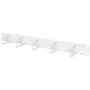 DIGITUS Kabelgeleidingspaneel - 1U - 5 geleiderbeugels 44 x 60 mm - 19 inch - Voor netwerkkasten & netwerkkabels - Grijs