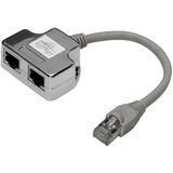 Digitus DN-93904 Patchkabeladapter - Grijs/Zilver - 2x RJ45 Vrouwelijk naar 1x RJ45 Mannelijk