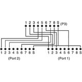 Digitus DN-93904 Patchkabeladapter - Grijs/Zilver - 2x RJ45 Vrouwelijk naar 1x RJ45 Mannelijk