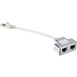 Digitus DN-93904 Patchkabeladapter - Grijs/Zilver - 2x RJ45 Vrouwelijk naar 1x RJ45 Mannelijk