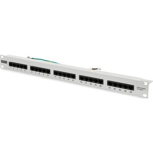 Digitus - 25-KR/G - ISDN-patchpanel - Grijs-wit - 25 Poorten, Behuizing van 1,2 mm Staal