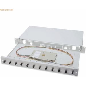 Digitus - Pull-out Glasvezel Splice Box - 1U - Grijs - Incl. 6x SC Duplex