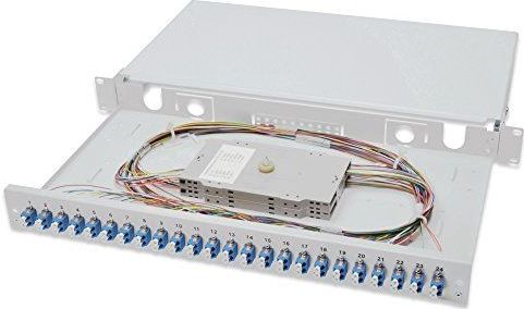 DIGITUS Glasvezel splice box 24 koppeling - LC - OS2-1U 19 inch - Single-Mode Duplex - Met splice cassette - Rackmontage