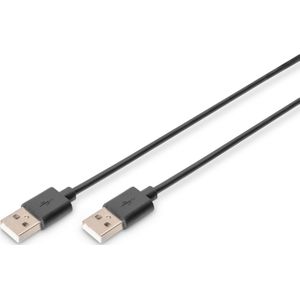 DIGITUS USB 2.0 aansluitkabel - 1.0 m - USB A (St) naar USB A (St) - 480 Mbit/s - USB compatibel - zwart