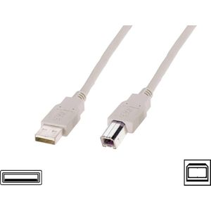 Digitus - USB-Kabel usb 2.0 usb-a Stecker, usb-b Stecker 1.80 m Beige AK-300102-018-E