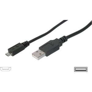 Digitus USB-Kabel USB 2.0 USB-A Stecker, USB-Micro-B Stecker 3.00 m Schwarz AK-300110-030-S