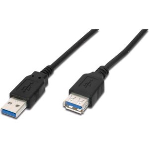 DIGITUS USB 3.2 Gen1 verlengkabel - 1.8m - USB A (St) naar USB A (Bu) - 5 Gbit/s - Aansluitkabel - Zwart