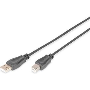 Digitus USB-kabel USB-A stekker, USB-B stekker 3.00 m Zwart DB-300105-030-S