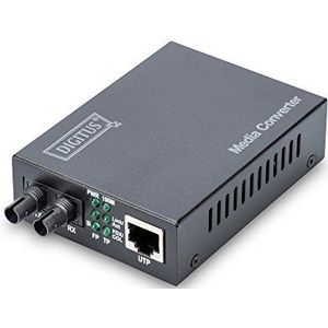DIGITUS Media Converter - Multimode - Fast Ethernet - RJ45 / ST - 1310nm golflengte - Tot 2km - Zwart