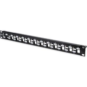 DIGITUS - Patch Panel - Modulair - 19-inch - 24-poorts - Afgeschermd - Zwart