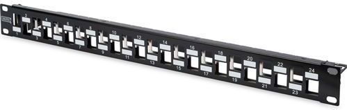 DIGITUS - Patch Panel - Modulair - 19-inch - 24-poorts - Afgeschermd - Zwart