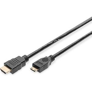 DIGITUS HDMI High Speed aansluitkabel, Type-C - Type A - 2,0m - Ultra HD 4k/30Hz - compatibel met TV/beamer/monitor - vergulde contacten - zwart