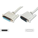 Digitus - Seriell Anschlusskabel [1x D-SUB-Stecker 25pol. - 1x D-SUB-Buchse 25pol.] 3.00 m Beige