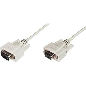 Digitus - Seriell Verlängerungskabel [1x D-SUB-Stecker 9pol. - 1x D-SUB-Buchse 9pol.] 3.00 m Beige
