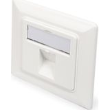 DIGITUS aansluitdoos voor Keystone module - 1 poort - 45° haakse uitgang - Met stofkap - Wit