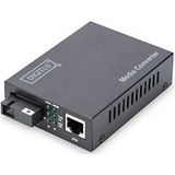 DIGITUS WDM mediaconverter - singlemode - Gbit Ethernet - RJ45 / SC - BiDi - Tx1550nm / Rx1310nm - Tot 20 km - Zwart