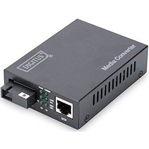 DIGITUS WDM Media Converter - Single Mode - Gbit Ethernet - RJ45 / SC - BiDi - Tx1550nm / Rx1310nm - Tot 20 km - Zwart