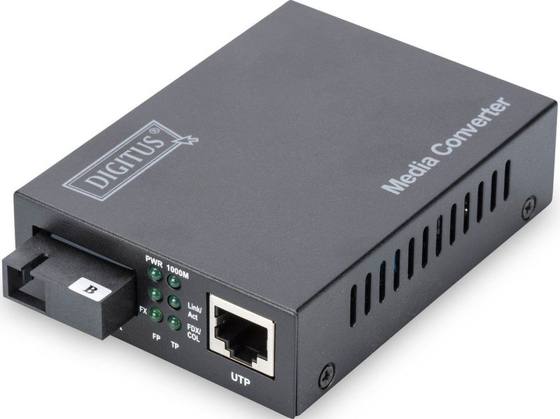Digitus - Media Converter - Singlemode BiDi WDM - Gigabit Ethernet - SC Socket - Tot 20km