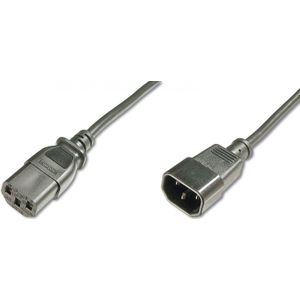 DIGITUS Verlengkabel voor netaansluitkabel - 1,8 m - C14 op C13 - mannelijk/vrouwelijk - H05VV-F3G - 0,75 mm² - netsnoer