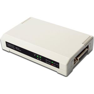 DIGITUS à Bureau Print Serveur à Port, 2X USB, à x Port d'imprimante à 25 Pol Sub-D paralléle, à x Port RJ45 10/100BaseTX Ethernet, supporte TCP/IP, NetBEUT and A