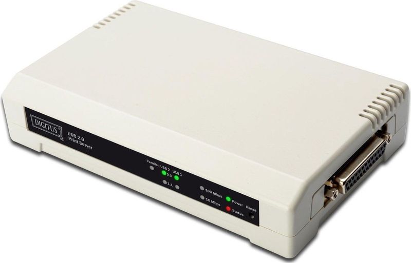 Digitus - 2+1 Poort Printserver - Printer Server - Zwart - USB en Parallel
