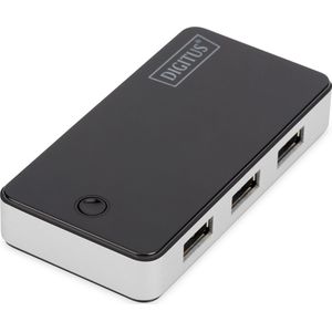 Digitus DA-70231 USB 3.2 Gen 1-hub 4 poorten Zwart, Zilver