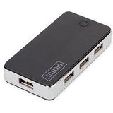 Digitus DA-70222 USB 2.0-hub 7 poorten Zwart, Zilver