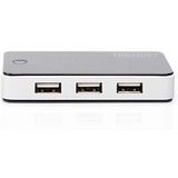 Digitus DA-70222 USB 2.0-hub 7 poorten Zwart, Zilver