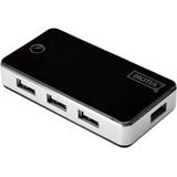 Digitus DA-70222 USB 2.0-hub 7 poorten Zwart, Zilver