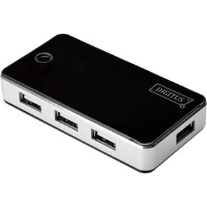 Digitus DA-70222 USB 2.0-hub 7 poorten Zwart, Zilver