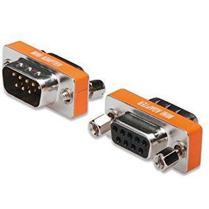 DIGITUS Seriële Adapter & Gender-Changer Null-modem-adapter D-Sub 9 (St/Bu) oranje, zilver.