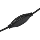 Digitus - Multimedia - Headset - Zwart/Wit - ANC, Bedraad, Flexibel Instelbare Microfoon