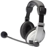 Digitus - Multimedia - Headset - Zwart/Wit - ANC, Bedraad, Flexibel Instelbare Microfoon