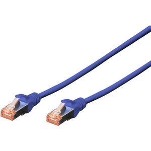 DIGITUS Cat6-1m LAN-kabel, RJ45, netwerkkabel, S/FTP, afgeschermd, compatibel met Cat 6A en Cat 7, blauw
