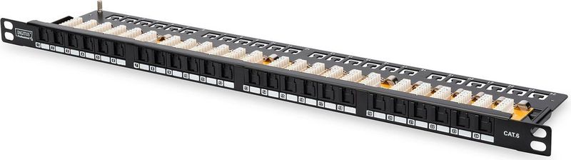 Digitus - CAT 6 - Patchpaneel - Zwart - 24-poorts - 0,5 HE