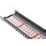 DIGITUS - Patch Panel - 19-inch - Cat-6 - 24-poorts - Afgeschermd - Zwart