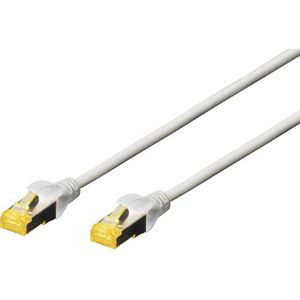 DIGITUS Cat 6A LAN-kabel, 3 m, RJ45 netwerkkabel, S/FTP, afgeschermd, Cat-6 & Cat-7, grijs