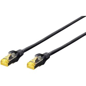 Digitus DK-1644-A-050/BL RJ45 Netwerkkabel, patchkabel CAT 6A S/FTP 5.00 m Zwart Halogeenvrij, Verdraaide paren, Snagle