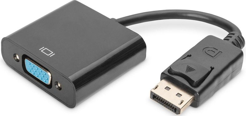Digitus AK-340410-001-S DisplayPort / VGA Adapter [1x DisplayPort stekker - 1x VGA-bus] Zwart 15.00 cm