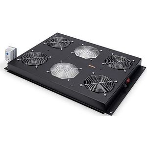 Digitus Dakventilator 4-voudig voor 48,3 cm 19 inch serverracks incl. thermostaat zwart RAL 9005, Accessoires voor serverkasten, Zwart