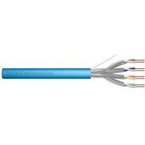 DIGITUS 500 m Cat 6A Netwerkkabel - U-FTP (PiMF) Simplex - BauPVO Eca - LSZH Halogeenvrij - 500 MHz koper AWG 23/1 - PoE+ Compatible - LAN-kabel Installatiekabel Ethernetkabel - Blauw