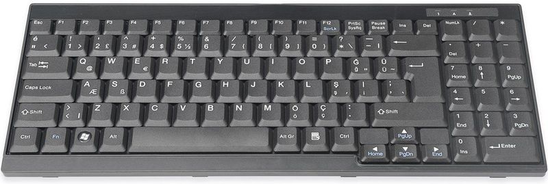 DIGITUS - Toetsenbord - Zwart - Turkse Lay-out - Compatibel met DS-72210 / DS-72211
