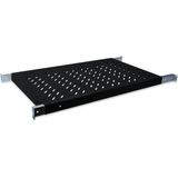 DIGITUS DN-97649 - Plank met variabele diepte voor vaste montage in 19"" kasten - toegestane belasting 50 kg - vanaf een kastdiepte van 1000 mm - 1U - kleur zwart