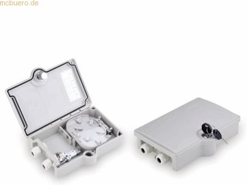 Digitus - FTTH Distributiedoos - Verdeelkast - Grijs - IP65 Bescherming, Voor 2x SC/SX of 2x LC/DX Koppelingen