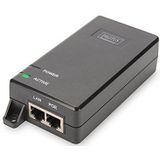 DIGITUS PoE+ Injektor - IEEE802.3at - Gigabit Ethernet - 30 Watt - max. 55 Volt - Stromversorgung Pin 4/5(+) & 7/8(-)