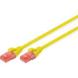 DIGITUS LAN kabel Cat 6 - 1m - RJ45 netwerkkabel - UTP niet afgeschermd - Compatibel met Cat-6A & Cat-5e - Geel