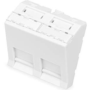 DIGITUS 45x45 mm, 2-Port Frontplatte, abgewinkelt für DN-93802-5-SH, RAL 9003