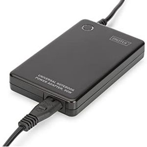 DIGITUS Notebook Power Supply Slim 90 W Out 15/16/18/18,5/19/19,5/20 VoltDC incl. 11 plug-adapter + USB-oplader